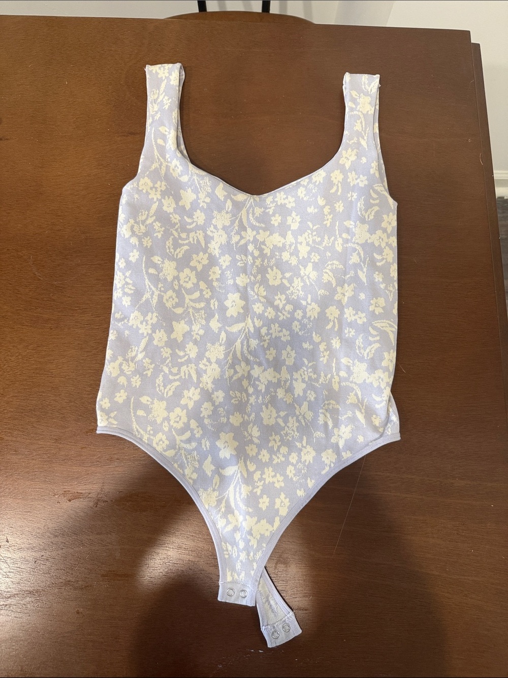 NEVER WORN! Free People Lavender and Cream Floral Scoop Bodysuit
